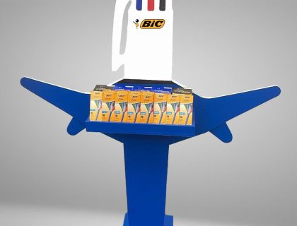 Exhibidor con forma de avión para BIC